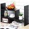 Desktop Bookshelf Desk Storage Organizer Adjustable Wood Desktop Display Shelf Rack Counter Office Storage Rack Top Bookcase - Free Style Display Natural Stand Office Supplies Desk Organizer
